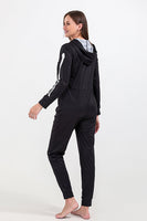 Laden Sie das Bild in den Galerie-Viewer, Familien-Kuscheliger Skelett-Kapuzenpullover mit schwarzem Druck und Reißverschluss