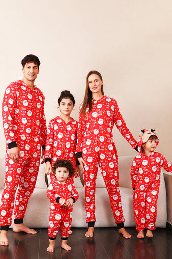 Familie Roter Pyjama mit Weihnachtsmann-Druck