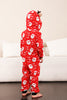 Laden Sie das Bild in den Galerie-Viewer, Familie Roter Pyjama mit Weihnachtsmann-Druck