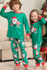 Laden Sie das Bild in den Galerie-Viewer, Grüner Weihnachtsmann und Hirsch Weihnachtsfamilie passendes Pyjama-Set