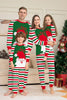 Laden Sie das Bild in den Galerie-Viewer, Grüne und rote Streifen Weihnachtsmann Familien-Pyjama-Set