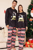 Laden Sie das Bild in den Galerie-Viewer, Weihnachtliches schwarzes Hirsch und Schneeflocke Familie passendes Pyjama-Set