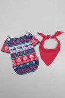 Laden Sie das Bild in den Galerie-Viewer, Weißer und blauer Hirsch Schneeflockenmuster Weihnachtsfamilie passendes Pyjama-Set