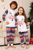 Laden Sie das Bild in den Galerie-Viewer, Weißer und blauer Hirsch Schneeflockenmuster Weihnachtsfamilie passendes Pyjama-Set
