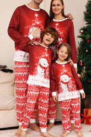 Laden Sie das Bild in den Galerie-Viewer, Roter Schneemann Weihnachtsfamilie Passendes Pyjama-Set