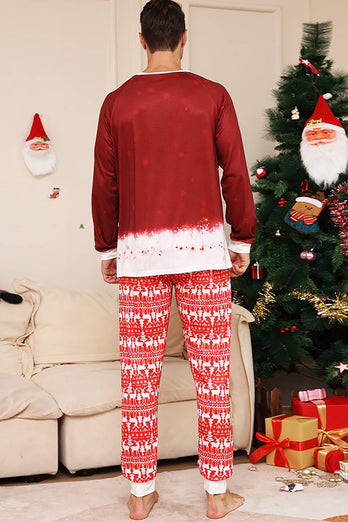 Roter Schneemann Weihnachtsfamilie Passendes Pyjama-Set