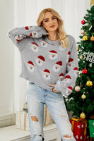 Laden Sie das Bild in den Galerie-Viewer, Schwarzer Weihnachtsmann Strickpullover mit langen Ärmeln