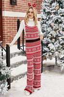Laden Sie das Bild in den Galerie-Viewer, Weihnachtsrote Schneeflocken-Strick-Jumpsuits