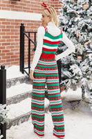 Laden Sie das Bild in den Galerie-Viewer, Weihnachtsrote Schneeflocken-Strick-Jumpsuits