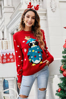 Laden Sie das Bild in den Galerie-Viewer, Weihnachtsblauer Pinguin-Strickpullover