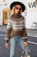 Laden Sie das Bild in den Galerie-Viewer, Christmas Coffee Hoher Hals Strickpullover