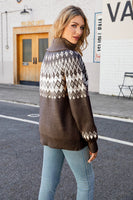 Laden Sie das Bild in den Galerie-Viewer, Christmas Coffee Hoher Hals Strickpullover