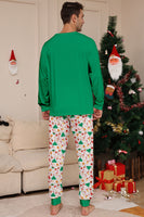 Laden Sie das Bild in den Galerie-Viewer, Passender Pyjama für die Weihnachtsfamilie Grüner Pyjama mit Weihnachtsmann-Druck