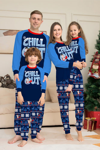 Weihnachten Familie passendes Pyjama-Set Marineblauer Chill-Out-Pyjama