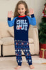 Laden Sie das Bild in den Galerie-Viewer, Weihnachten Familie passendes Pyjama-Set Marineblauer Chill-Out-Pyjama
