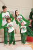 Laden Sie das Bild in den Galerie-Viewer, Weihnachtsfamilie passender Pyjama Grün Kariert Pyjama mit Dinosaurier-Druck