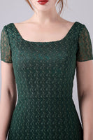 Laden Sie das Bild in den Galerie-Viewer, Dunkelgrünes Meerjungfrauen Kleid mit quadratischem Ausschnitt und bodenlanger Mutter der Braut