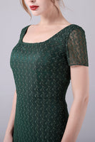 Laden Sie das Bild in den Galerie-Viewer, Dunkelgrünes Meerjungfrauen Kleid mit quadratischem Ausschnitt und bodenlanger Mutter der Braut