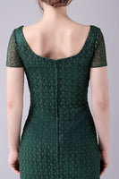 Laden Sie das Bild in den Galerie-Viewer, Dunkelgrünes Meerjungfrauen Kleid mit quadratischem Ausschnitt und bodenlanger Mutter der Braut