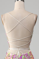 Laden Sie das Bild in den Galerie-Viewer, Pink glitzerndes Meerjungfrauen Ballkleid mit Schlitz