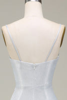 Laden Sie das Bild in den Galerie-Viewer, Graues Mermaid Funkelnd Abschlussballkleid mit Plissee