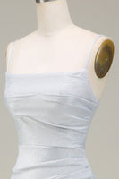 Laden Sie das Bild in den Galerie-Viewer, Graues Mermaid Funkelnd Abschlussballkleid mit Plissee