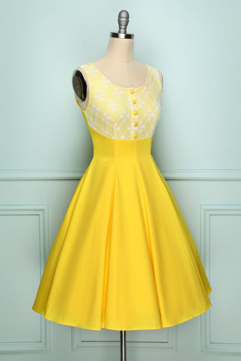 Gelbes Knopf Kleid