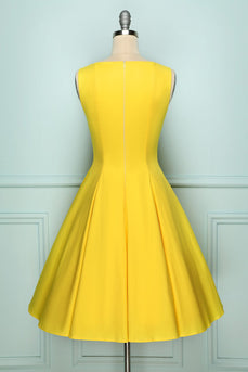 Gelbes Knopf Kleid