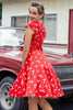 Laden Sie das Bild in den Galerie-Viewer, Rot Kirsche 1950er Swing Kleid