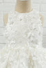 Laden Sie das Bild in den Galerie-Viewer, Weiße Applikation Ärmelloses Blumenmädchenkleid