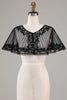 Laden Sie das Bild in den Galerie-Viewer, Schwarzer Umhang mit Perlen glitzer aus den 1920er Jahren für Damen