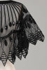 Laden Sie das Bild in den Galerie-Viewer, Glitzernde schwarze Pailletten Umhang aus den 1920er Jahren mit Perlenstickerei