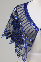 Laden Sie das Bild in den Galerie-Viewer, Glitzernde schwarze Pailletten Umhang aus den 1920er Jahren mit Perlenstickerei