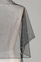 Laden Sie das Bild in den Galerie-Viewer, Umhang aus schwarzem Tüll aus den 1920er Jahren mit Perlen