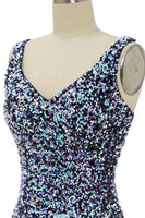 Laden Sie das Bild in den Galerie-Viewer, Schwarzes Pailletten Abiballkleid