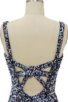 Laden Sie das Bild in den Galerie-Viewer, Schwarzes Pailletten Abiballkleid