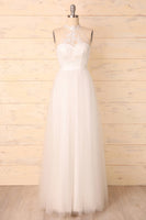 Laden Sie das Bild in den Galerie-Viewer, Hoher Hals Weißes Kleid