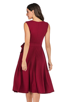Burgundy Kleid Einfarbig