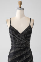 Laden Sie das Bild in den Galerie-Viewer, Meerjungfrauen Schwarzes Ballkleid mit perlen und Schlitz