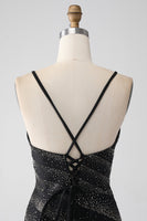 Laden Sie das Bild in den Galerie-Viewer, Meerjungfrauen Schwarzes Ballkleid mit perlen und Schlitz