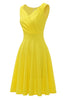 Laden Sie das Bild in den Galerie-Viewer, Gelbes Kleid mit V-Ausschnitt aus den 1950er Jahren