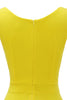 Laden Sie das Bild in den Galerie-Viewer, Gelbes Kleid mit V-Ausschnitt aus den 1950er Jahren