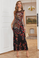 Laden Sie das Bild in den Galerie-Viewer, Scheide Rundhalsausschnitt Dunkelgrünes Perlenbesetztes Partykleid