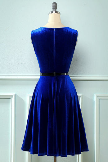 Samt Vintage Kleid aus den 1950er Jahren