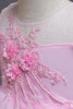 Laden Sie das Bild in den Galerie-Viewer, Rosa Hochzeit Blumenmädchenkleid mit Blumen