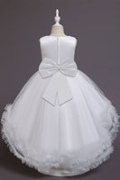 Laden Sie das Bild in den Galerie-Viewer, Blush Hoch niedrig Blumenmädchenkleid mit Blumen