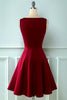 Laden Sie das Bild in den Galerie-Viewer, Burgund Vintage 1950er Jahre Asymmetrisches Kleid