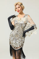 Laden Sie das Bild in den Galerie-Viewer, 1920er Grün Blumen Pailletten Damen Umhänge