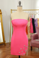 Laden Sie das Bild in den Galerie-Viewer, Rosa Etui Abiballkleid mit Stern und Fransen