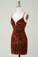 Laden Sie das Bild in den Galerie-Viewer, Mantel Königsblau Pailletten Kurzes Abschlussballkleid mit Schnürung